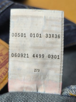 Levi's 501 Vintage Año 2001 Polonia Denim Azul Osc