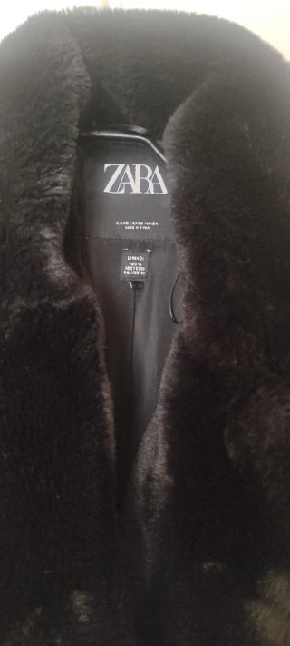 Abrigo peluche Zara negro