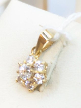 Colgante Oro 18k Circonitas Flor