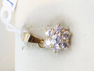 Colgante Oro 18k Circonitas Flor