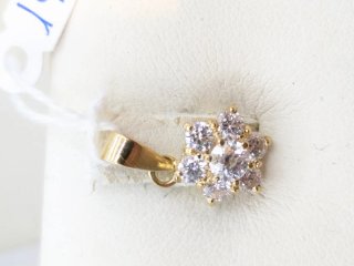 Colgante Oro 18k Circonitas Flor