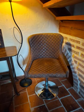Sillón Vintage Piel Sintética Marrón