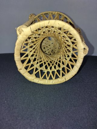 Sedia pavone in miniatura vintage anni 70 vimini