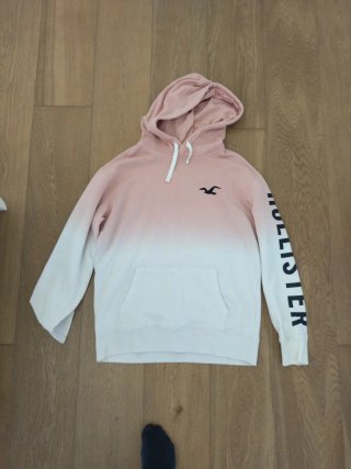 Sudadera Hollister degradado rosa y blanco