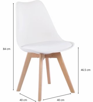 Silla Nórdica Blanca Patas Madera