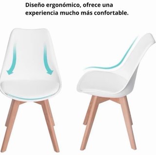 Silla Nórdica Blanca Patas Madera