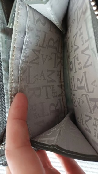 Cartera de piel gris Lamarthe Paris