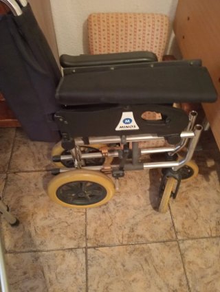 Cama articulada eléct con carro elevador,silla rue