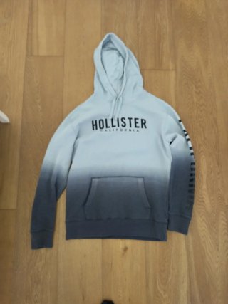 Sudadera Hollister Gris y Blanca Degradada