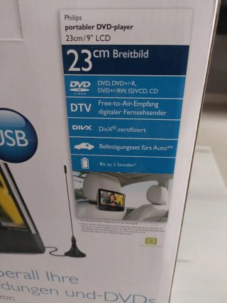 Pantalla TV DVD portátil Philips 23cm