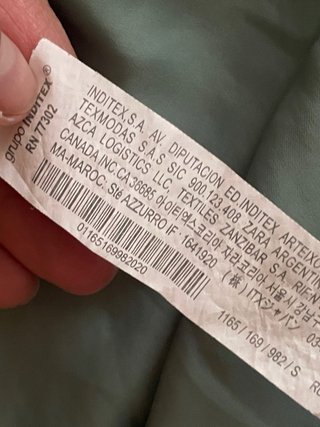 Vestido satén Zara verde floral Talla S