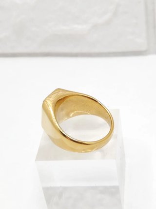 Anillo Oro Chapado Piedra Verde Rectangular