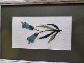 2 Cuadros Punto de Cruz Flores, hecho a mano.