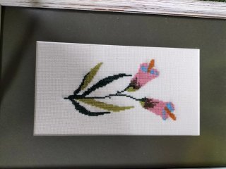 2 Cuadros Punto de Cruz Flores, hecho a mano.