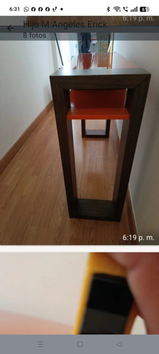 Mueble de entrada madera naranja