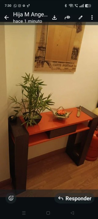 Mueble de entrada madera naranja