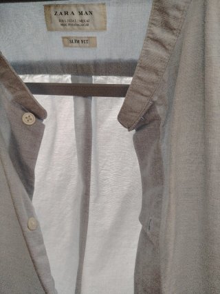 Camisa Lino-Algodón Zara Talla L