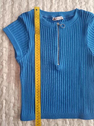 Camiseta canalé con cremallera
