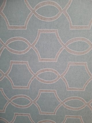 Cabecero de cama azul y blanco