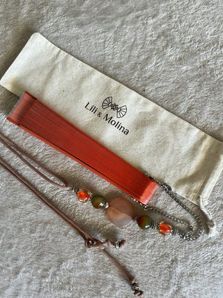 Abanico collar hecho a mano con piedras NATURALES