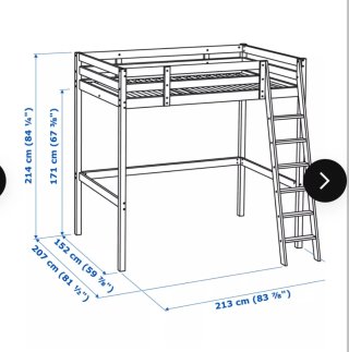 Cama alta madera blanca Ikea