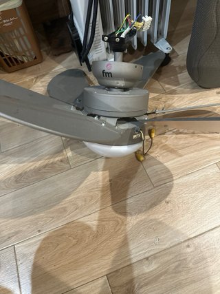 Ventilador de Techo con Luz Gris y Blanco