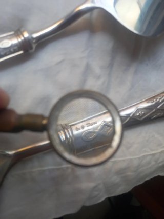 Coppia posate argento 1000 per dolce