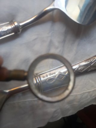 Coppia posate argento 1000 per dolce