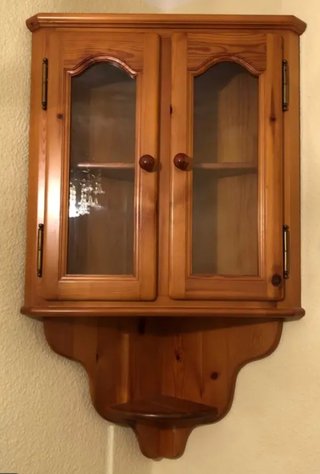 Rinconera madera pino vitrina y mueble