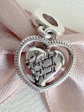 Pandora Corazón Mundo Colgante Plata Multicolor