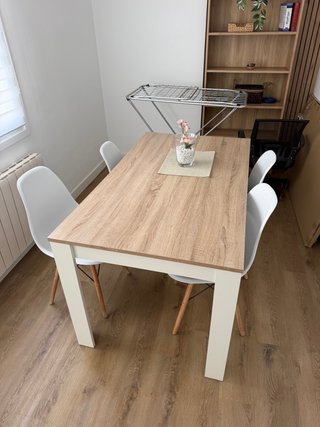 Mesa de comedor/salón madera y metal