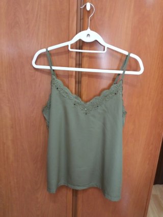 Camiseta tirantes Promod verde M