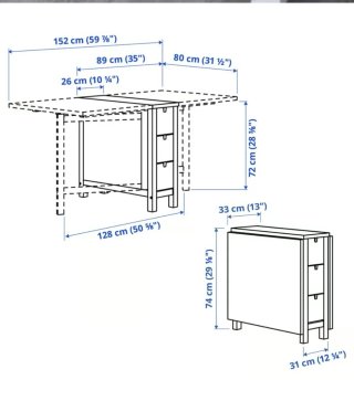 Mesa plegable IKEA NORDEM