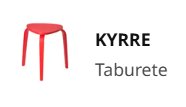 3 Banquetas madera rojas KYRRE