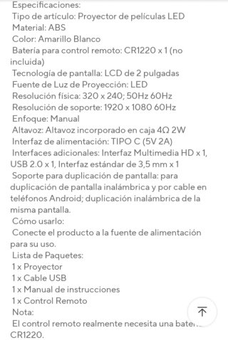 Mini proyector YG300 blanco y naranja