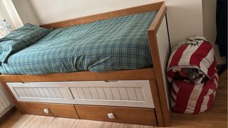 Cama nido madera 90cm: 2 camas y 2 cajones.