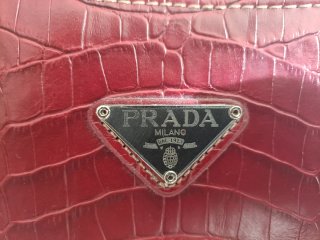 Bolso Prada Rojo Cocodrilo