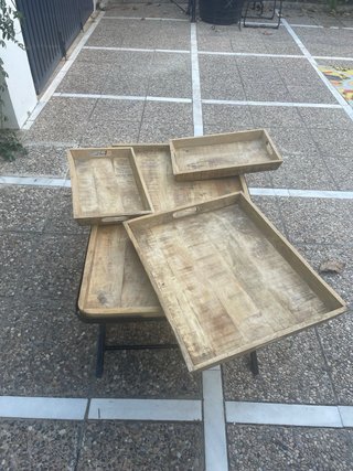 Mesa artesanal forja y madera