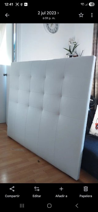 Cabezal de cama blanco polipiel
