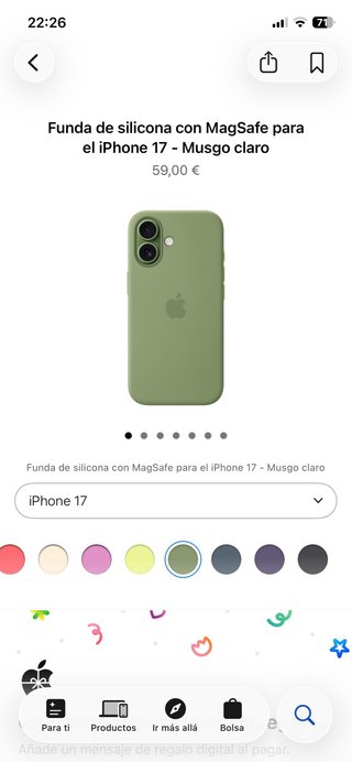 Funda iPhone 17 Verde MagSafe Apple