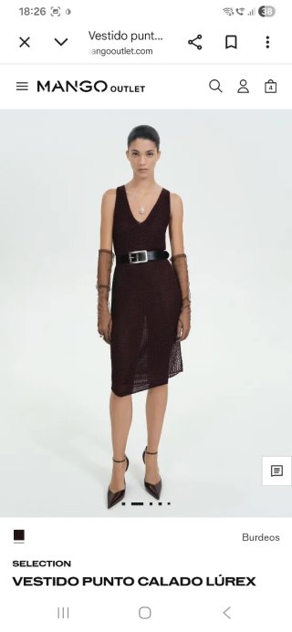 Vestido Negro Mango Malla