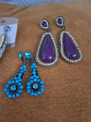 Lote 3 pares pendientes largos