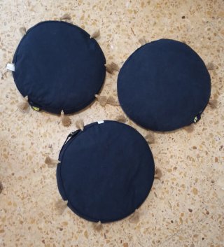 3 Cuscini Rotondi Blu Marina
