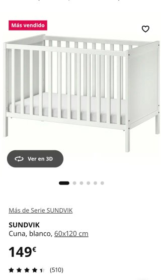 Cuna Ikea más colchón