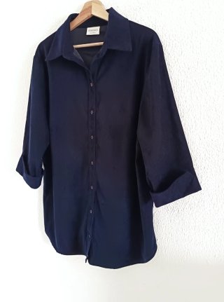 Camisa azul marino mujer manga 3/4 talla 48/50