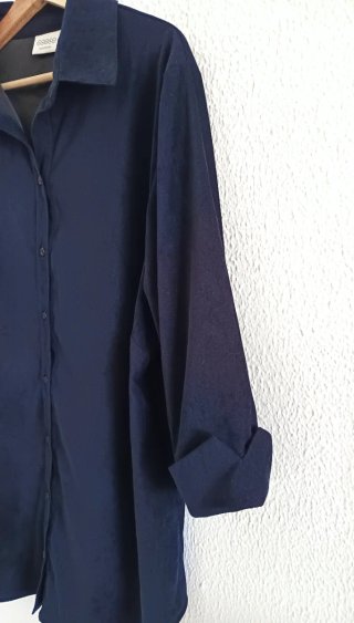 Camisa azul marino mujer manga 3/4 talla 48/50
