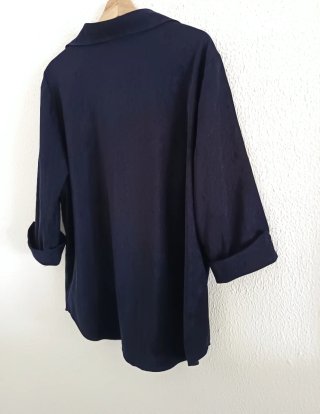 Camisa azul marino mujer manga 3/4 talla 48/50