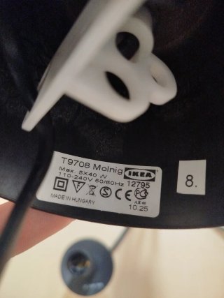 Lámpara Techo Ikea Molnig 5 Brazos Negra