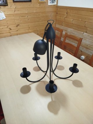 Lámpara Techo Ikea Molnig 5 Brazos Negra