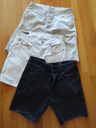 Lote 3 bermudas T40 beige y negro, tallas 40
